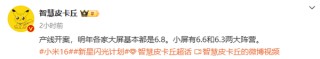 小米16或继续采用6.3英寸小屏设计 Pro版或为6.8英寸