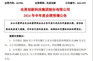 兆易创新2024年上半年预计净利5.18亿同比增长54.18% 存储芯片产品销量和营收增长