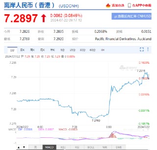 央行降息！人民币中间价报7.1335，下调20点 离岸人民币跌破7.29