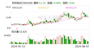 双林股份：上半年净利润同比增长282.89%