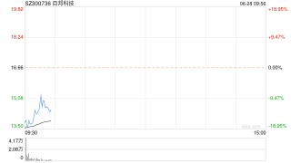百邦科技触及跌停 昨日盘中6分钟闪崩大跌26%