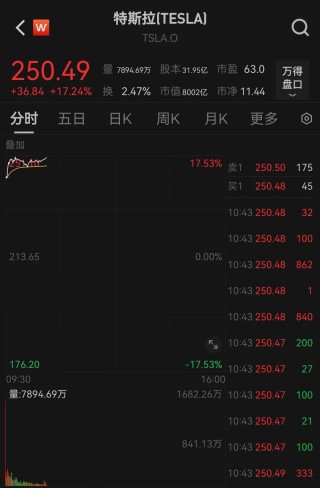 突传利好！特斯拉盘中大涨超17%