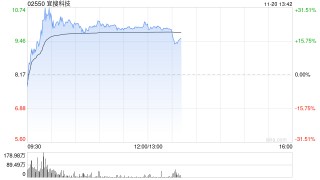 宜搜科技盘中一度反弹超30% 公司下月初将迎巨量解禁