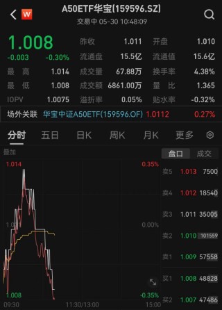 月记:锐翔资本A50ETF华宝（159596）近10日累计“吸金”达2.82亿元，业内人士：核心资产或将迎来估值修复和盈利提升