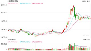 快讯：港股三大指数涨跌不一 科网股、海运股走强 半导体、光伏股下挫