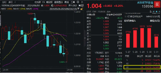 3440亿利好发酵，北方华创劲涨5.29%！A50ETF华宝（159596）放量收涨，机构：6月关注龙头风格-第4张图片