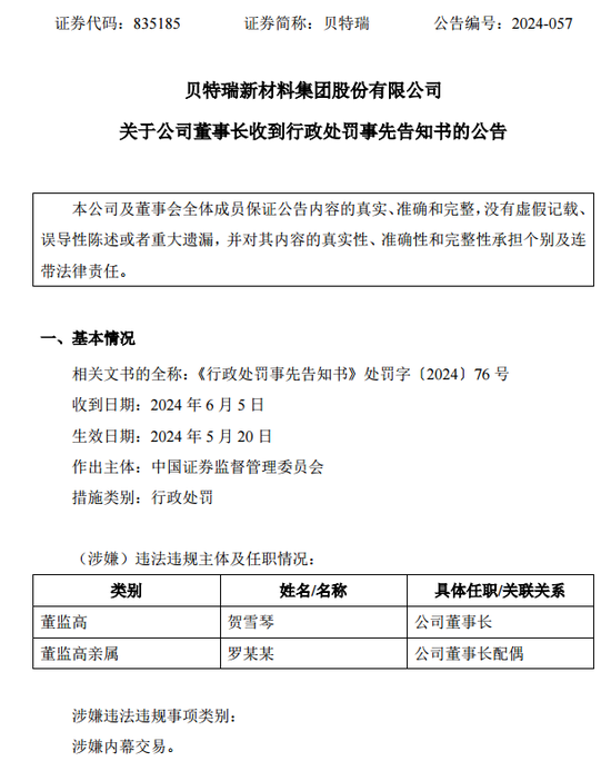 监管出手！北交所第一股贝特瑞董事长，“栽了”！原因曝光-第3张图片