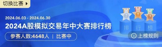 最高收益率达43%，百人瓜分千元大奖！2024A股模拟交易年中大赛-第一周收益榜奖励名单火热出炉-第1张图片