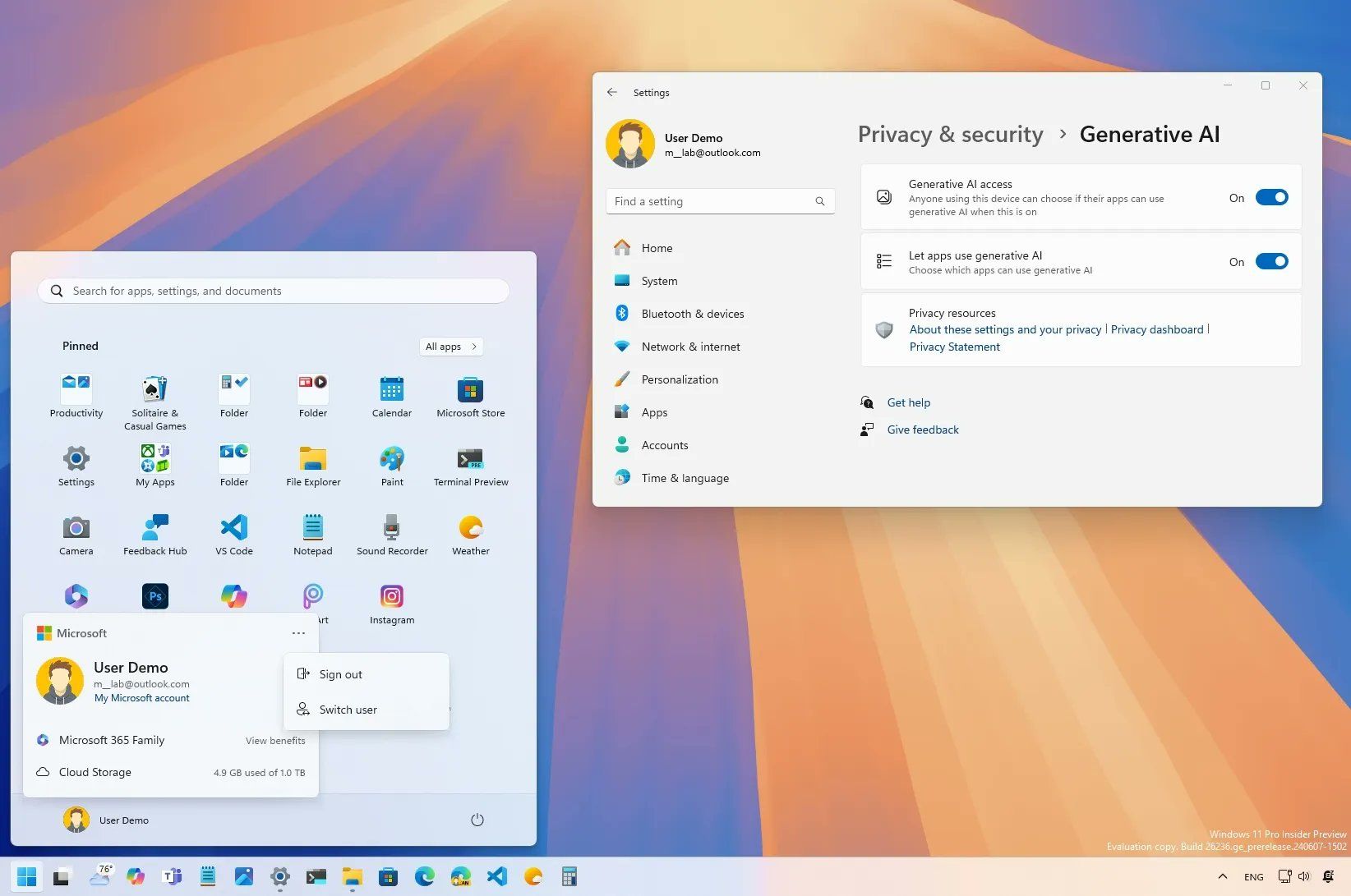 微软发布 Win11 Canary 26236 预览版：开始菜单引入新账号管理器、修复任务栏显示问题-第2张图片