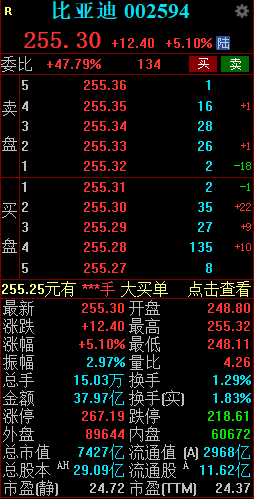 A股比亚迪盘中涨超5% 欧洲对比亚迪加税税率低于竞争车企-第2张图片