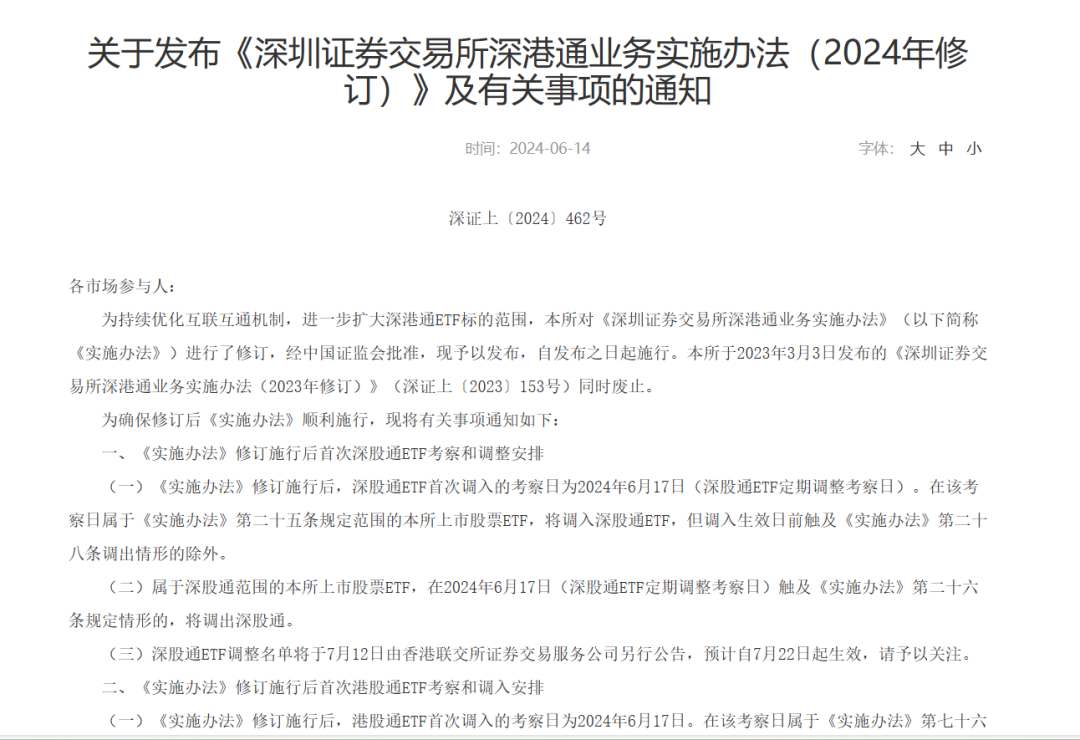 沪深交易所最新发布！调整沪深股通、港股通ETF范围-第2张图片