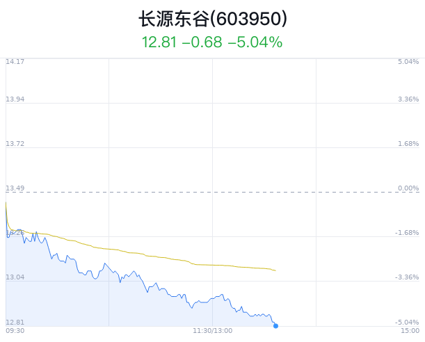 长源东谷跌破4月新低 主力净流出989万-第1张图片