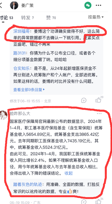 前4月职工医保基金收入减少23%？国家医保局官方发声后，知名基金经理还在传谣-第4张图片