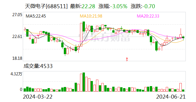 天微电子（688511.SH）6月28日解禁上市34.6万股 为股权激励股份-第1张图片