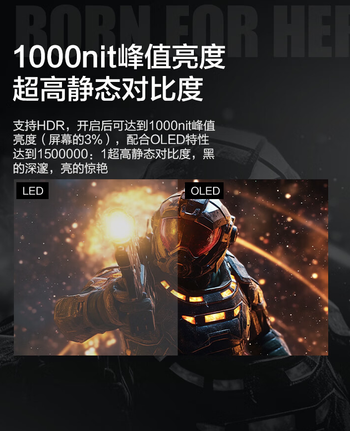 雷神“LQ27F240E”27 英寸显示器 6 月 28 日开售：2K 240Hz OLED，2999 元-第4张图片