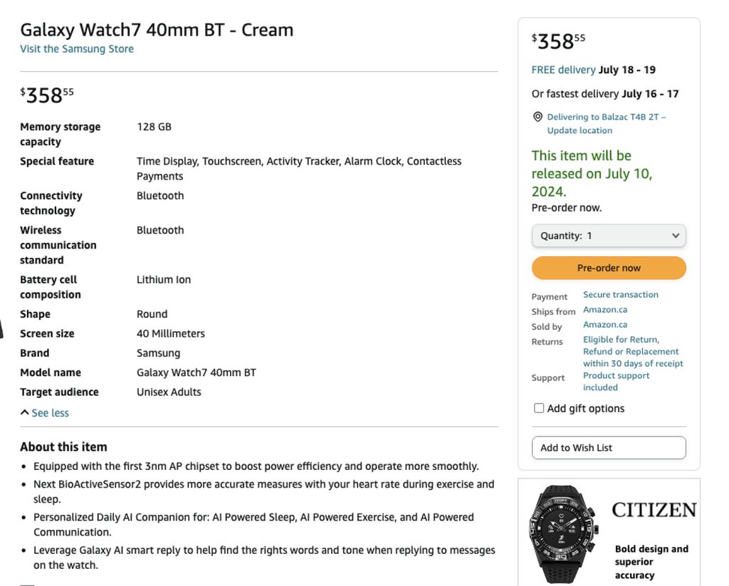 三星 Galaxy Watch7 智能手表偷跑：售价涨幅 23.4%，配 Galaxy AI 功能-第1张图片