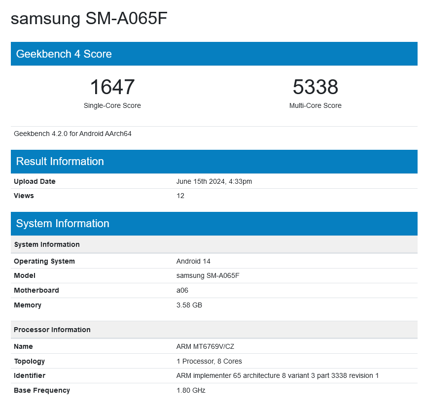 三星 Galaxy A06 手机曝光：联发科 Helio G85 芯片、6.7 英寸 LCD 屏、5000mAh 电池-第1张图片
