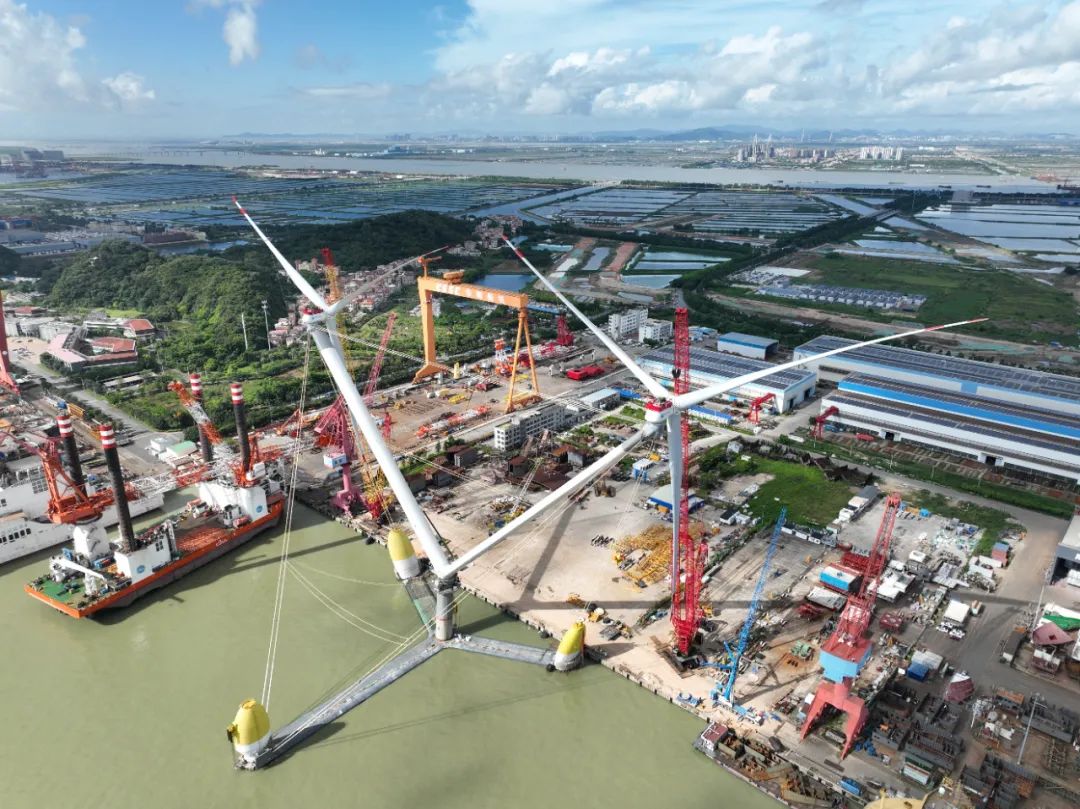 全球单体容量最大的漂浮式风电平台在广州建成，每年可发电约 5400 万度-第1张图片