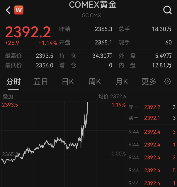 深夜突发！黄金、白银又直线狂飙！纳指拉涨，拜登发声！-第2张图片