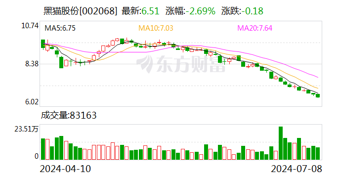 黑猫股份：预计2024年上半年亏损4200万元-6000万元-第1张图片