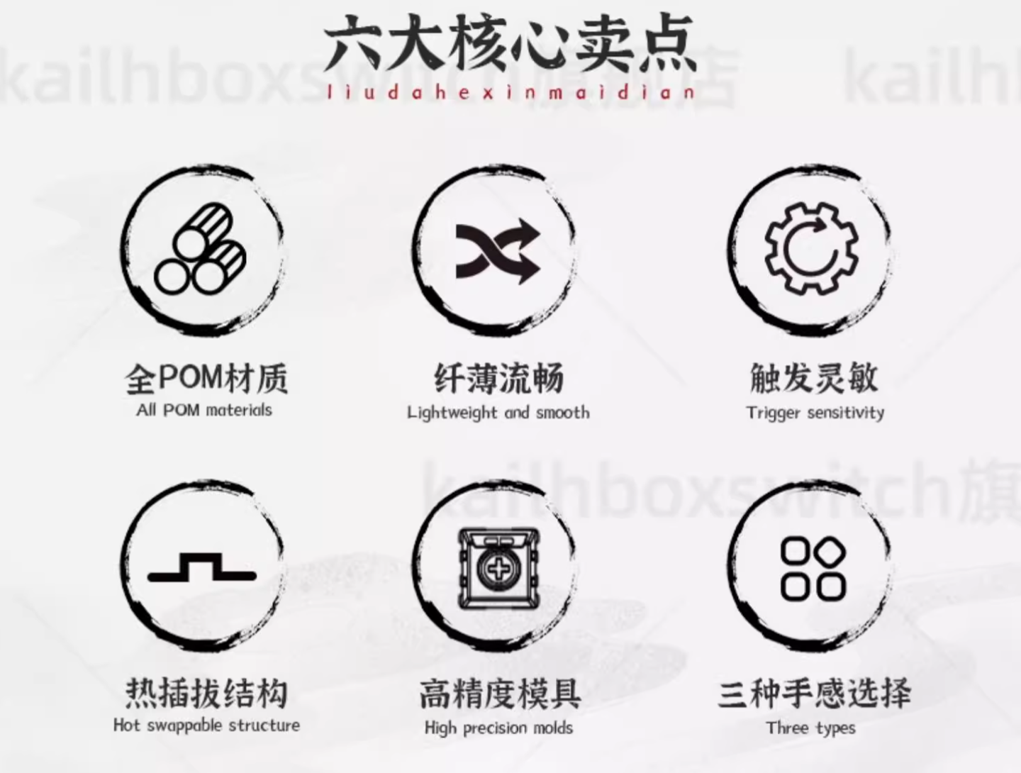 凯华“风雨晦暝”系列轴体开售：全 POM 材质、三种手感可选，13.72 元起-第2张图片