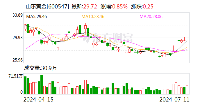 山东黄金：预计上半年净利润同比增加42.07%到64.81%-第1张图片