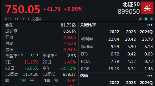 热门题材纷纷调整，北证50半日狂飙近6%-第1张图片