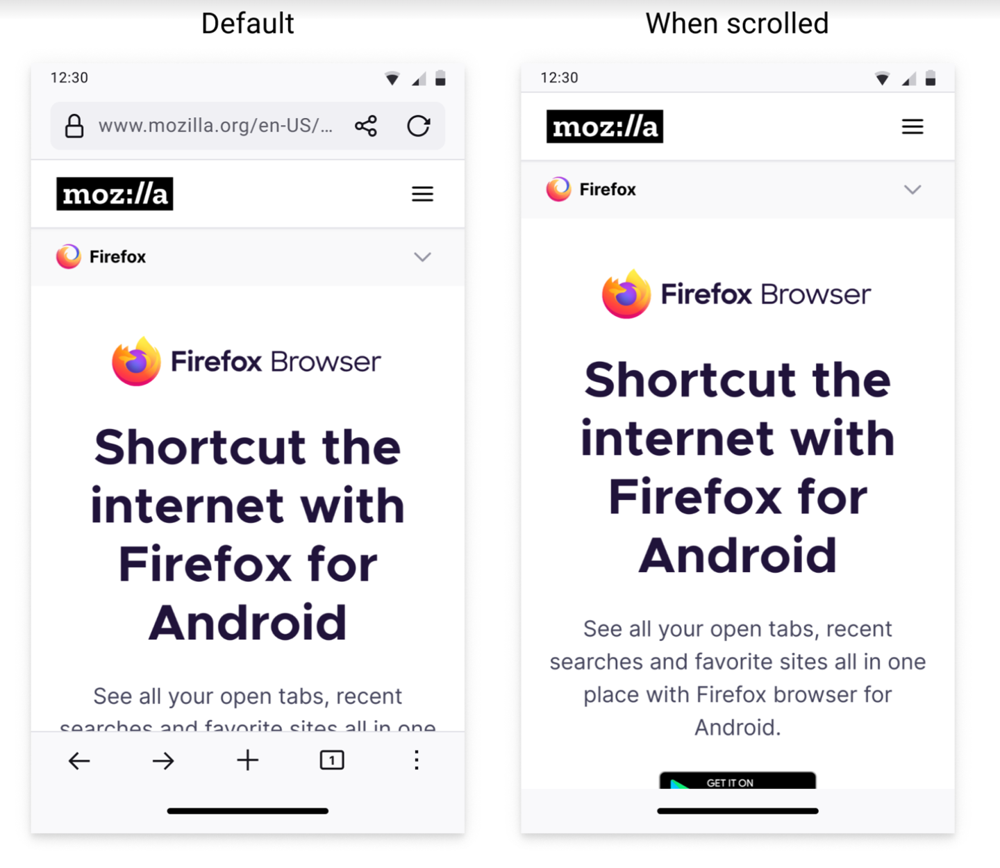 安卓版 Firefox 火狐浏览器将迎来全新导航设计，支持自动隐藏工具栏和地址栏-第2张图片