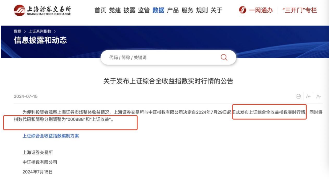 就在今天，上证综合全收益指数闪亮登场！-第1张图片