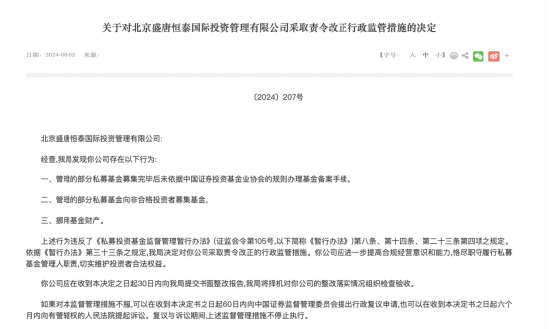盛唐恒泰因多项违规行为被北京证监局责令改正-第1张图片