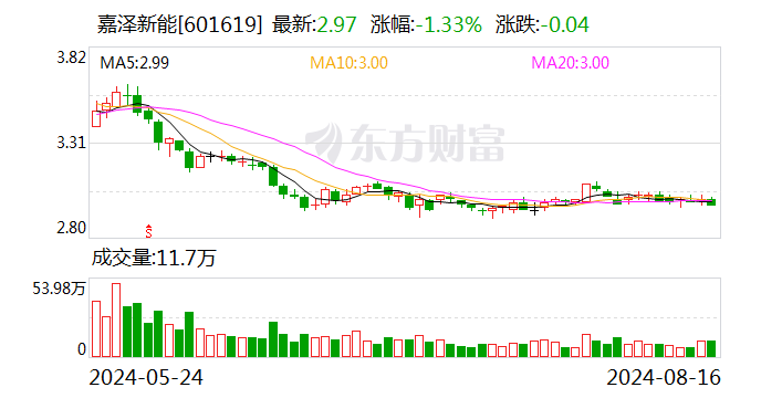 嘉泽新能上半年盈利4.12亿元 拟中期分红10派0.1元-第1张图片