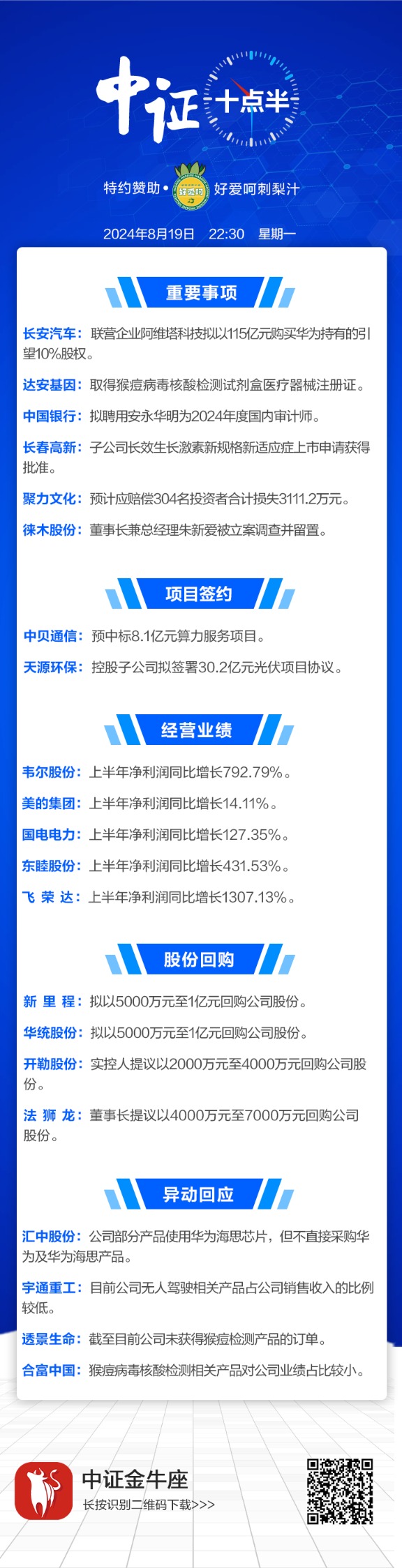 【中证十点半】多家公司出手回购！徕木股份董事长被立案调查-第1张图片