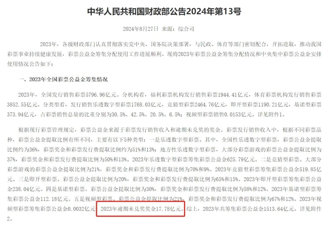 17.78亿，彩票弃奖！未被领取的奖金都去哪了？-第1张图片
