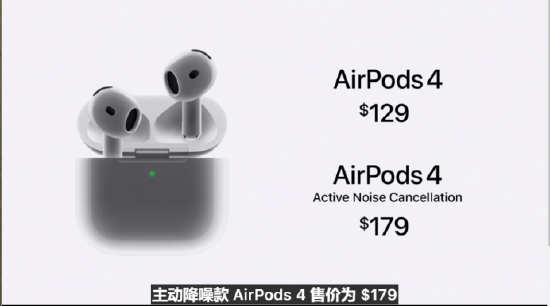 苹果AirPods 4官宣发布，起售价129美元-第1张图片
