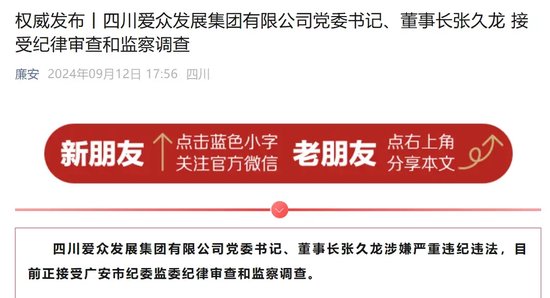 突发！A股大股东董事长被立案调查、实施留置！-第2张图片