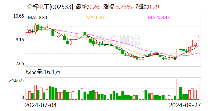 金杯电工:拟向全体股东每10股派现金红利2.00元-第1张图片