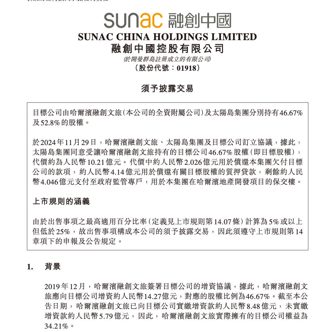 已投资5年，知名房产开发商宣布：退股哈尔滨冰雪大世界！当地国资接盘，10亿元价款有严格用途-第1张图片