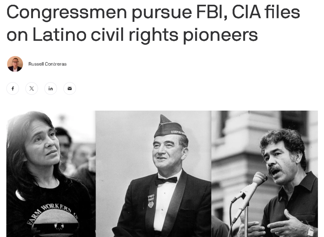 美媒：CIA曾对美国国内知名拉丁裔民权运动人士进行长达15年监视-第3张图片