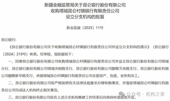 获批收购塔城昆仑村镇银行！昆仑银行冲破壁垒后开拓零售新战场？-第1张图片