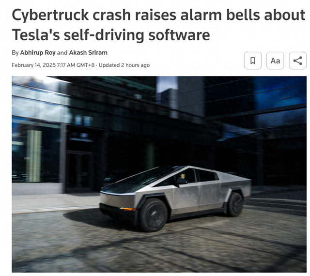 特斯拉Cybertruck事故引发对其自动驾驶软件的担忧-第1张图片