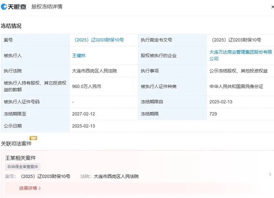 王健林，股权“再被冻结”！-第2张图片